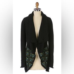 Anthropologie Sleeping on Snow Black Knit Sweater M